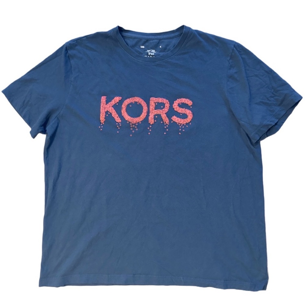 MICHAEL Michael Kors Blue Tee with Red Logo